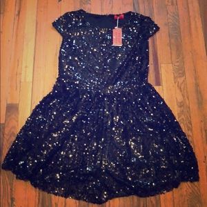 NWT Red Dot Boutique 1X Black Sequin Dress